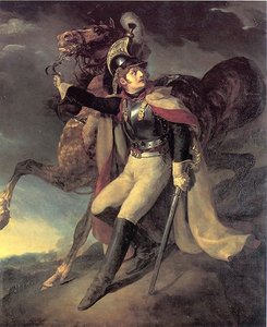 Corazziere ferito che lascia il campo di battaglia